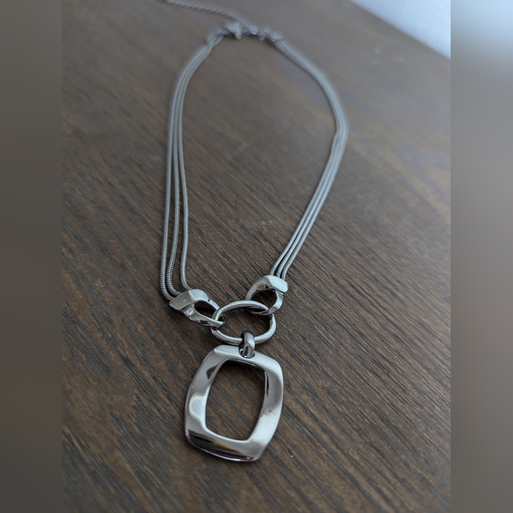 Lia Sophia Silver Tone Multi Strand Pendant